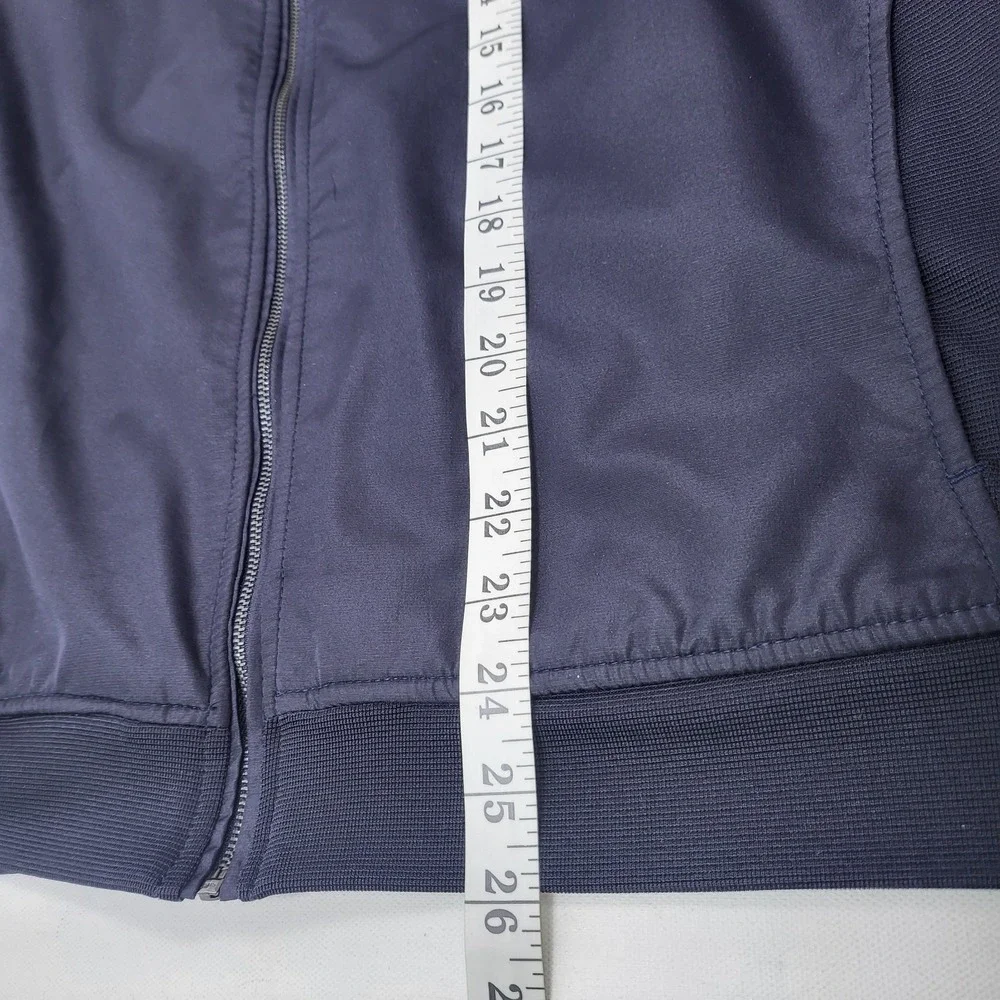 Zara Collection Women Large Navy Blue Lightweight Varsity Bomber Jacket Athletic